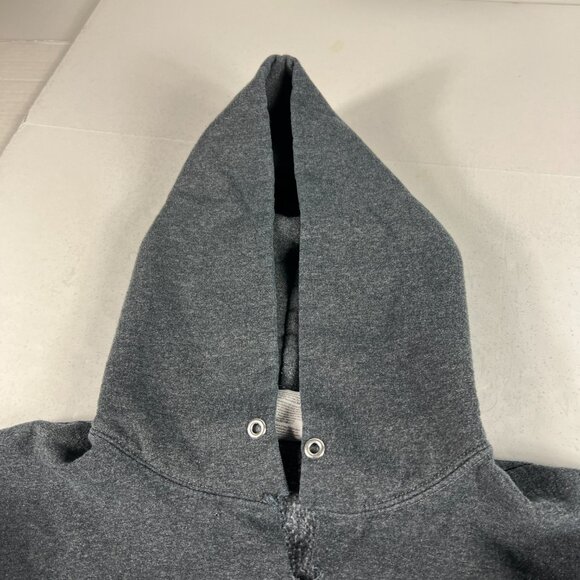 Y2K Jerzees Michigan Wolverines Sweatshirt Medium Dark Grey Distressed Hoodie - Picture 10 of 16